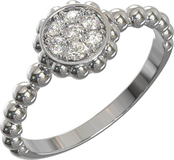 Кольцо из белого золота c бриллиантами