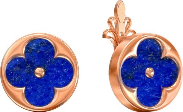 Серьги из золота 585 пробы c лазуритом