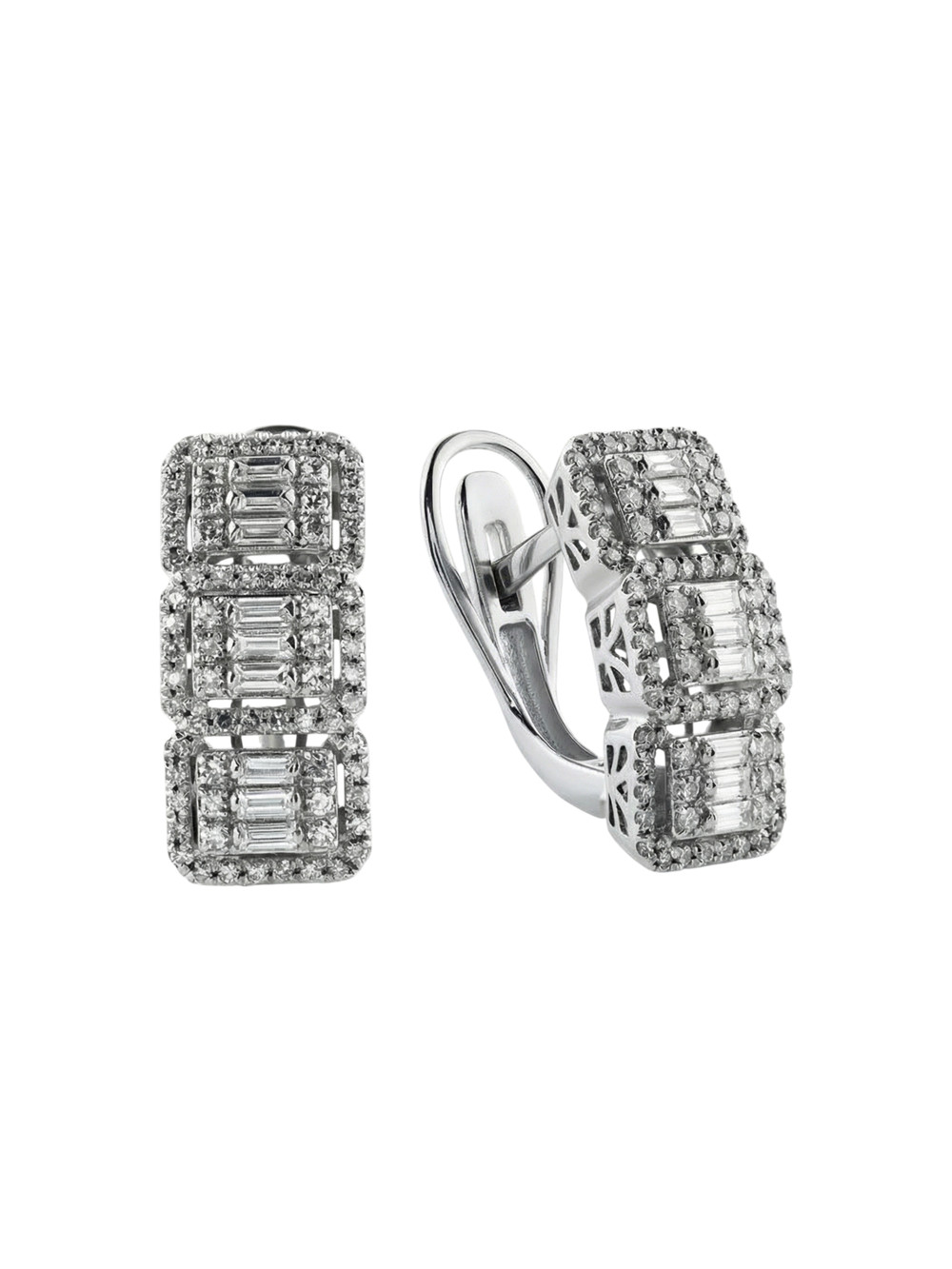 Серьги из белого золота c бриллиантами