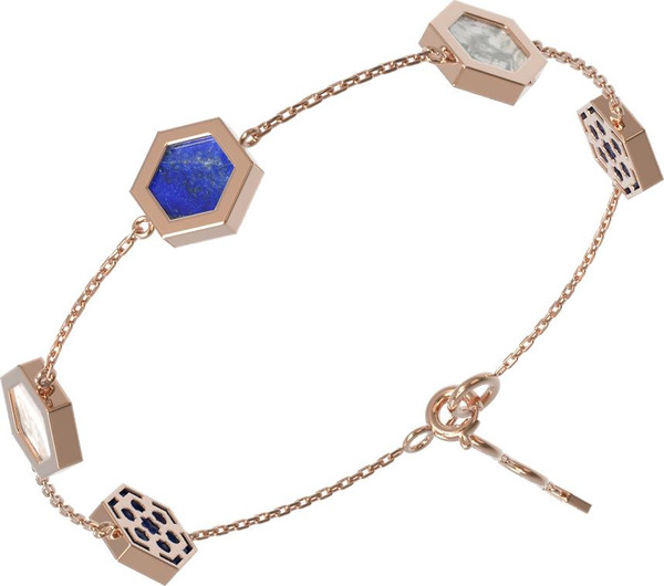 Браслет из золота c лазуритом и перламутром