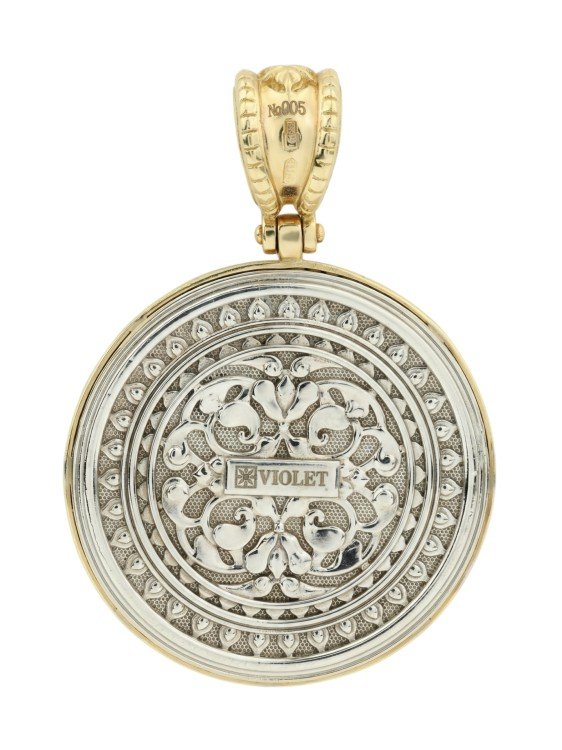 Подвеска из лимонного золота c эмаль