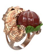 Кольцо из золота 585 пробы c эмалью