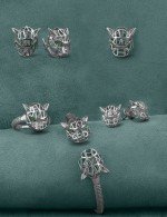 Серьги из белого золота 585 пробы c изумрудом