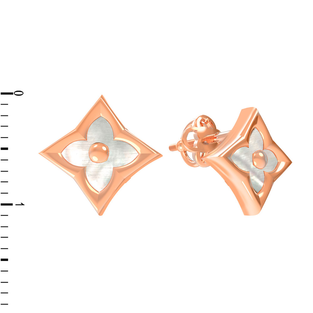 Серьги из золота c перламутром