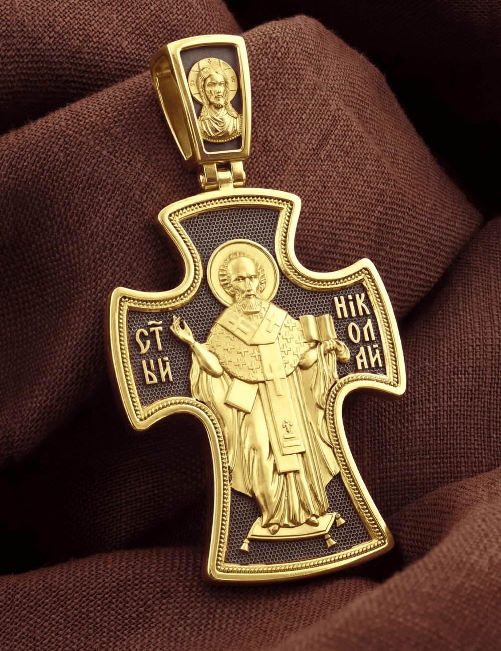 Крест из лимонного золота 585 пробы