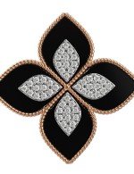 Кольцо из золота 585 пробы c бриллиантами и ониксом