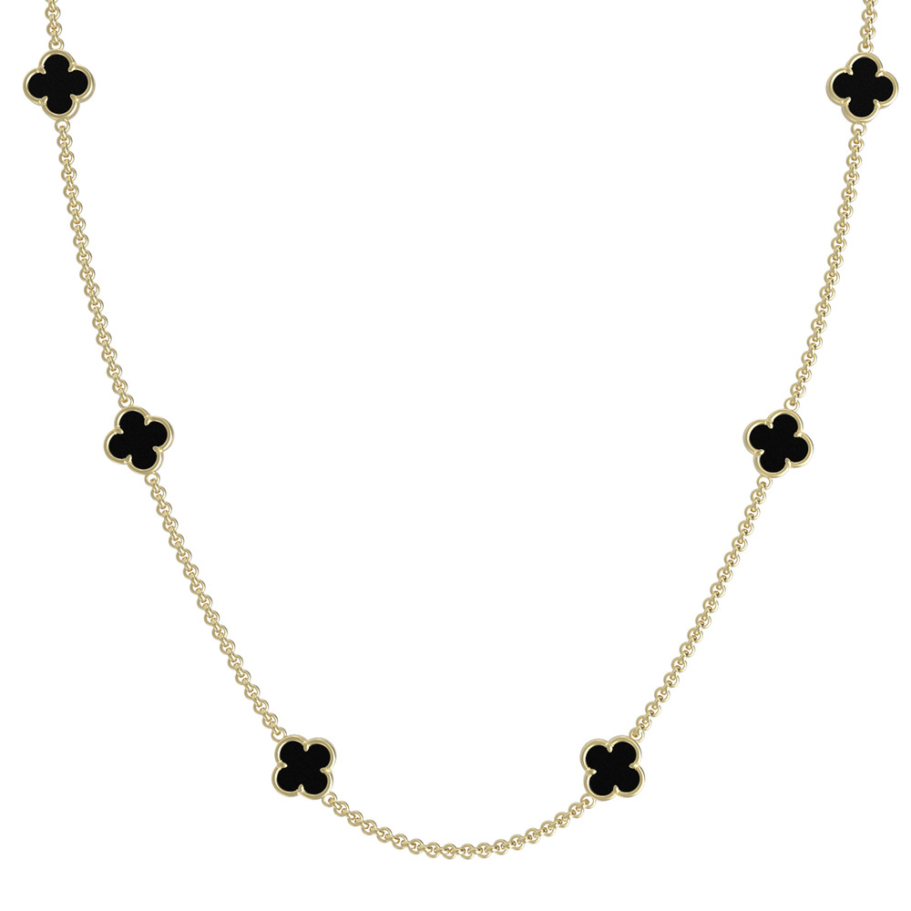 Колье из лимонного золота c ониксом