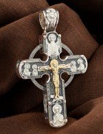 Крест из серебра 925 пробы и золота 585 пробы