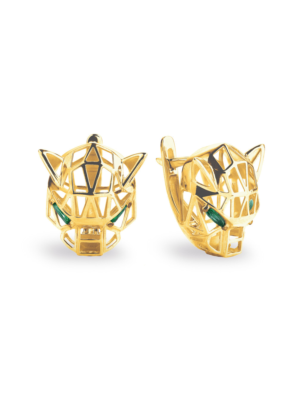 Серьги из золота c изумрудом