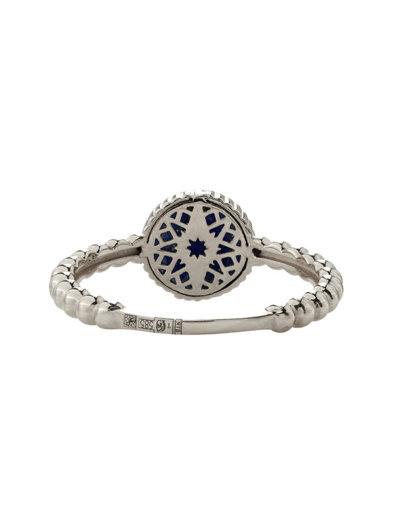 Кольцо из белого золота c бриллиантами и лазуритом