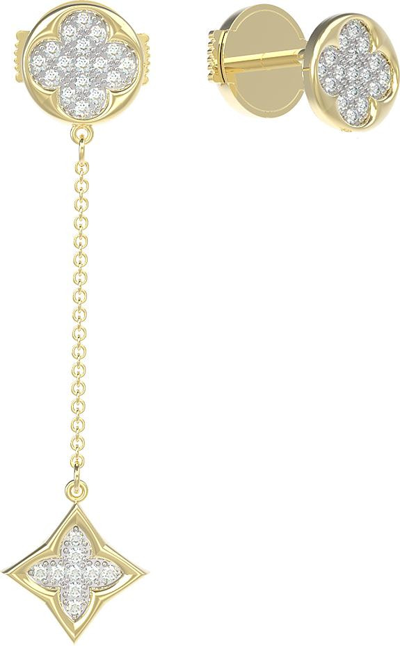 Серьги из лимонного золота c бриллиантами