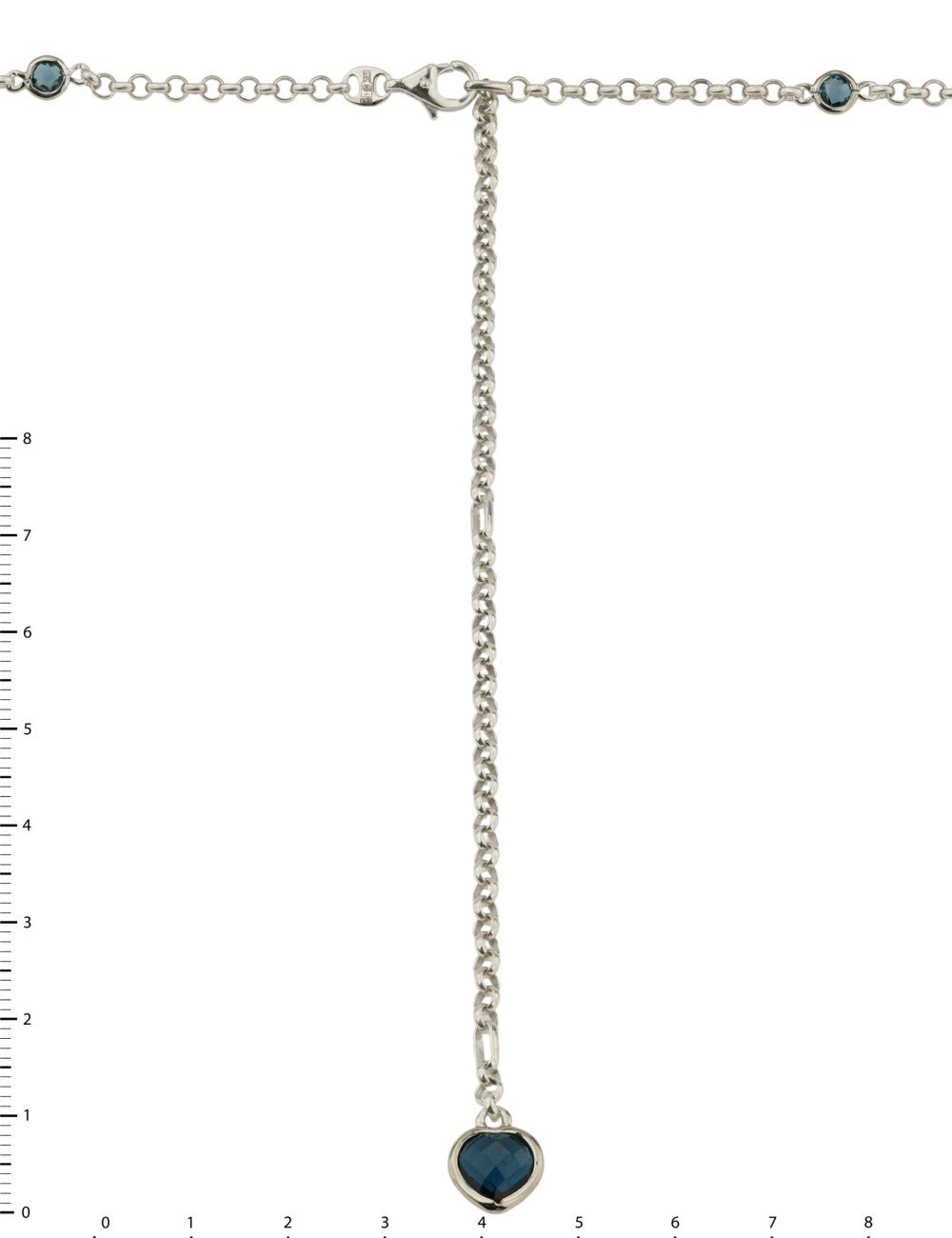 Цепь из белого золота 585 пробы c топазом London