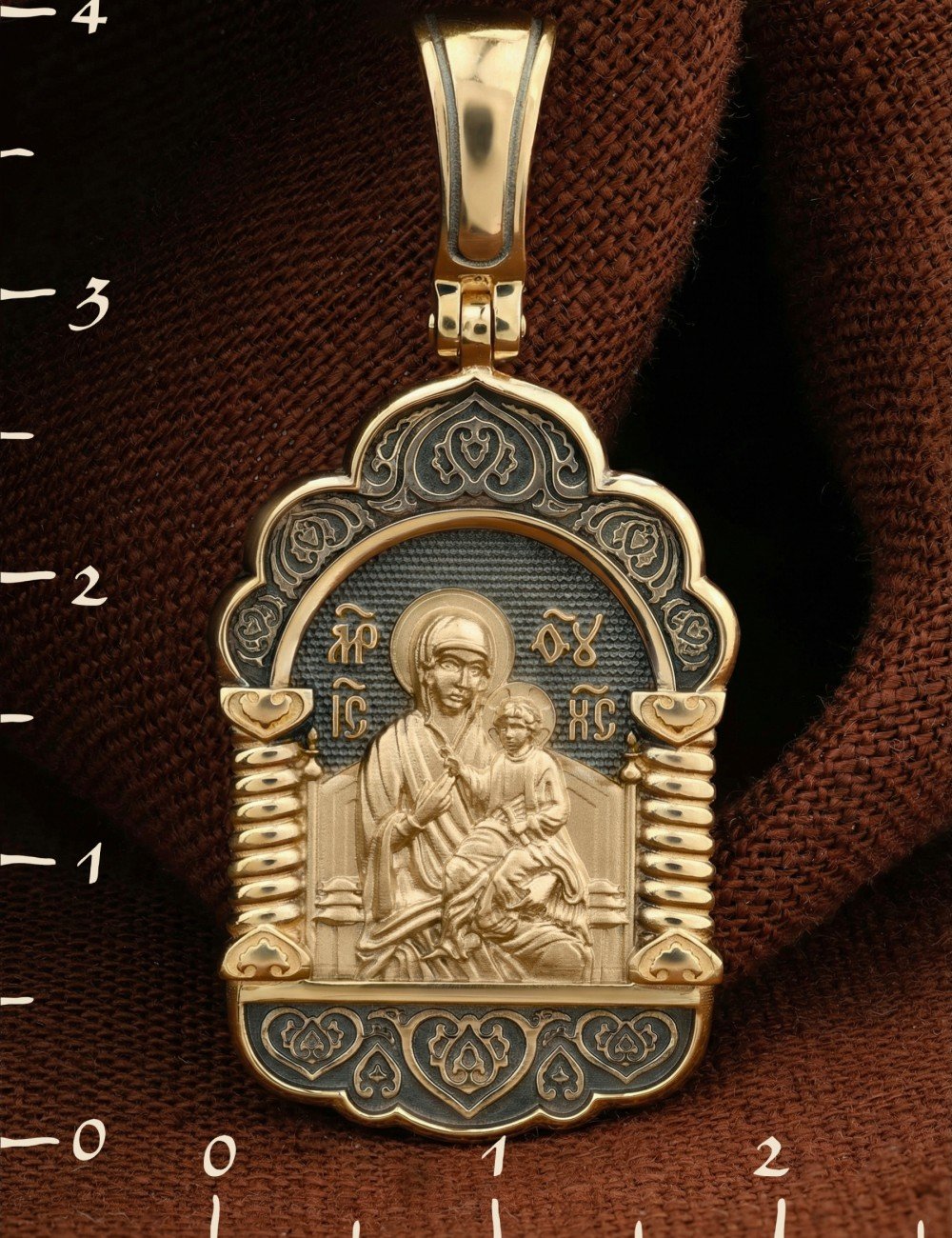 Образок из лимонного золота 585 пробы