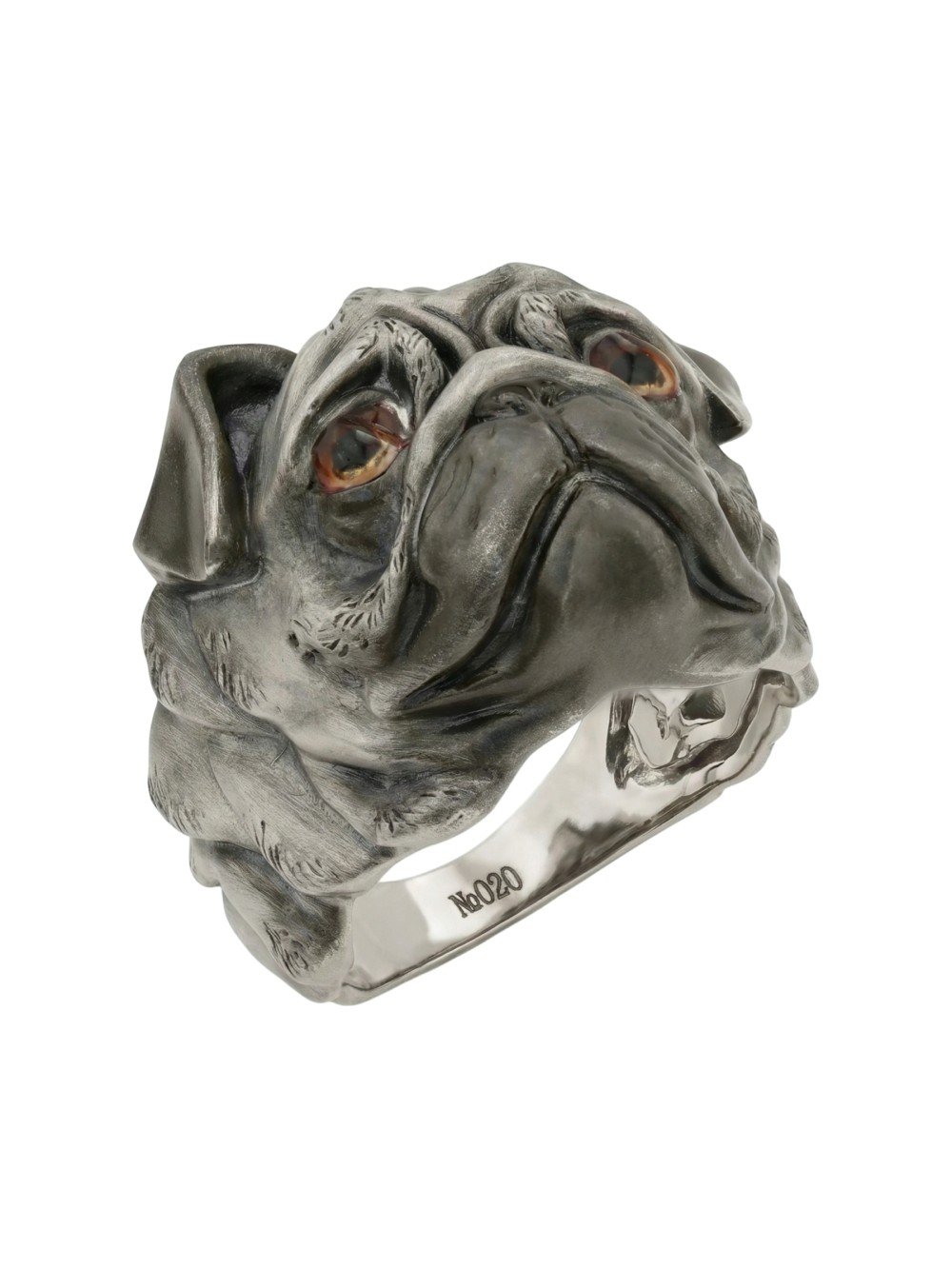 Кольцо из белого золота c эмаль