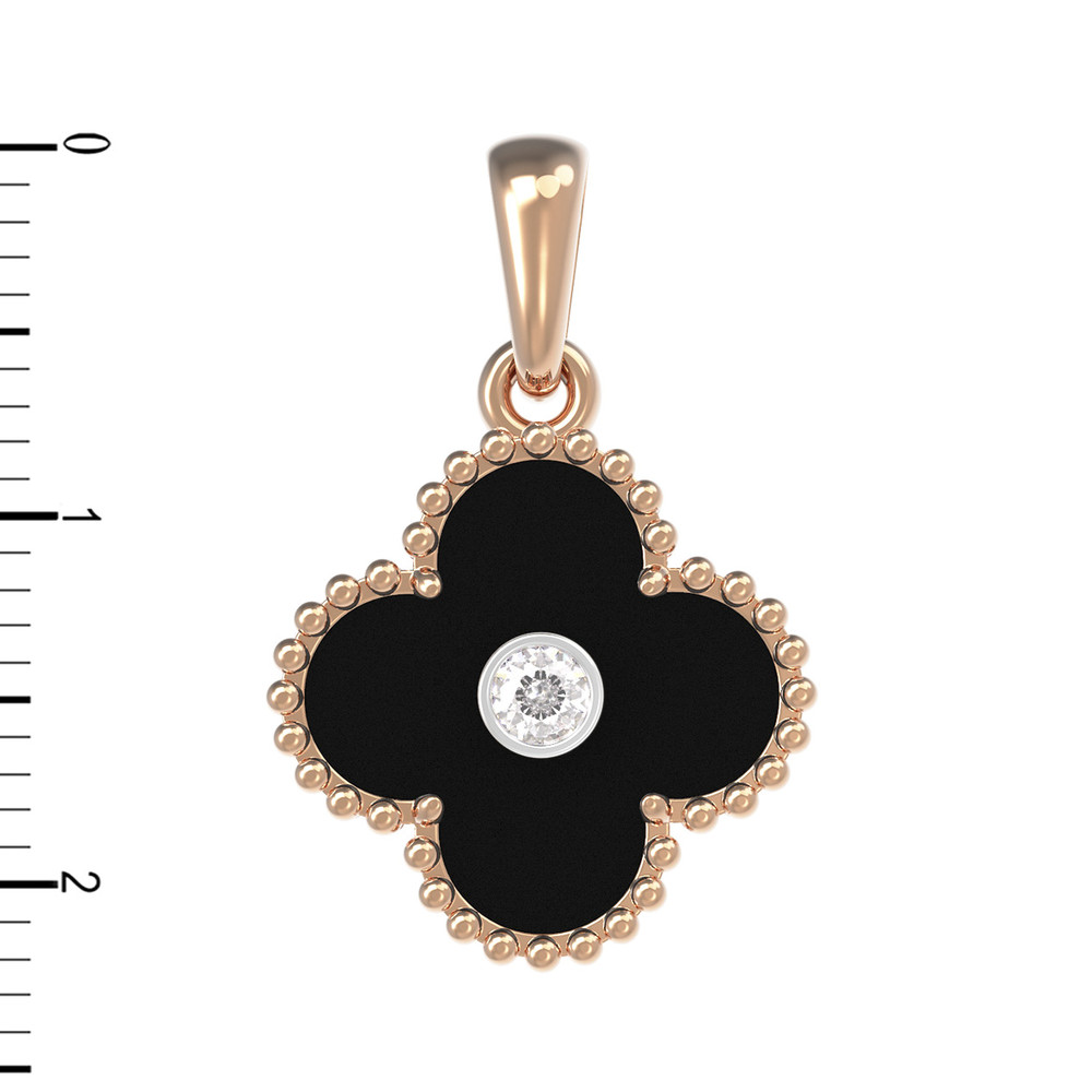 Подвеска из золота c бриллиантами и ониксом