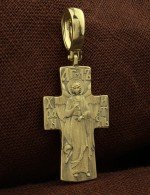 Крест из лимонного золота 585 пробы