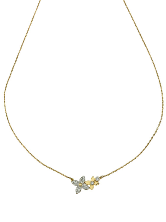 Колье из лимонного золота c бриллиантами