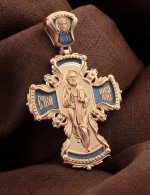 Крест из золота 585 пробы c эмалью