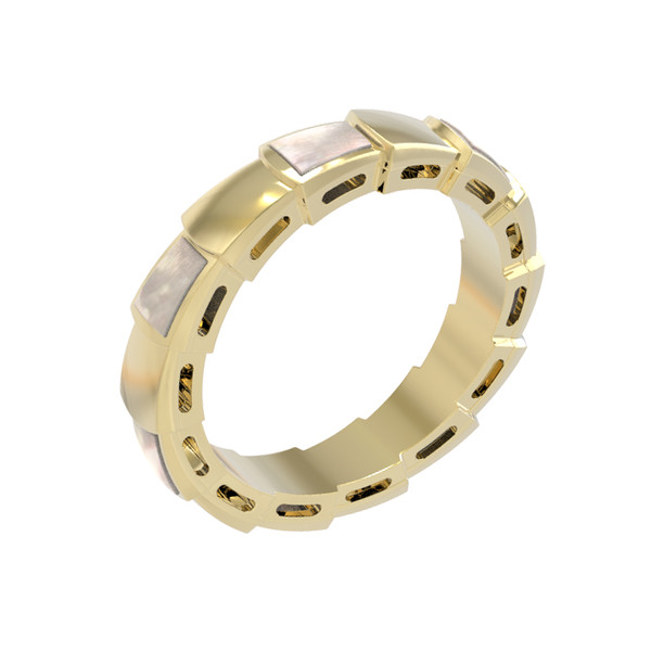 Кольцо из лимонного золота c перламутром