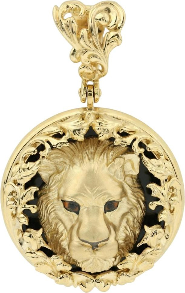 Подвеска из лимонного золота c эмаль и ониксом