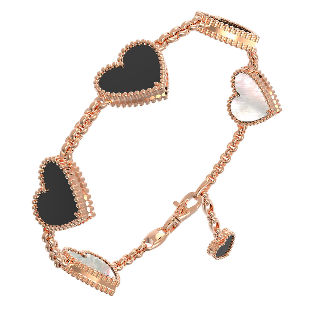 Браслет из золота c ониксом и перламутром