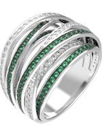 Кольцо из белого золота 585 пробы c фианитом