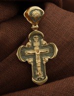Крест из лимонного золота 585 пробы