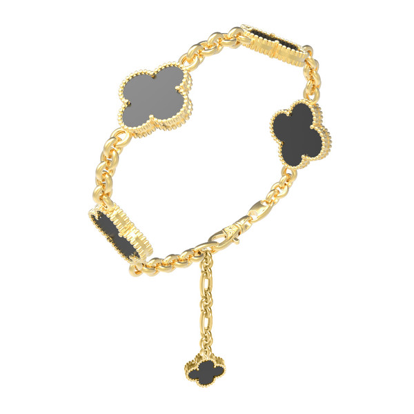 Браслет из лимонного золота c ониксом