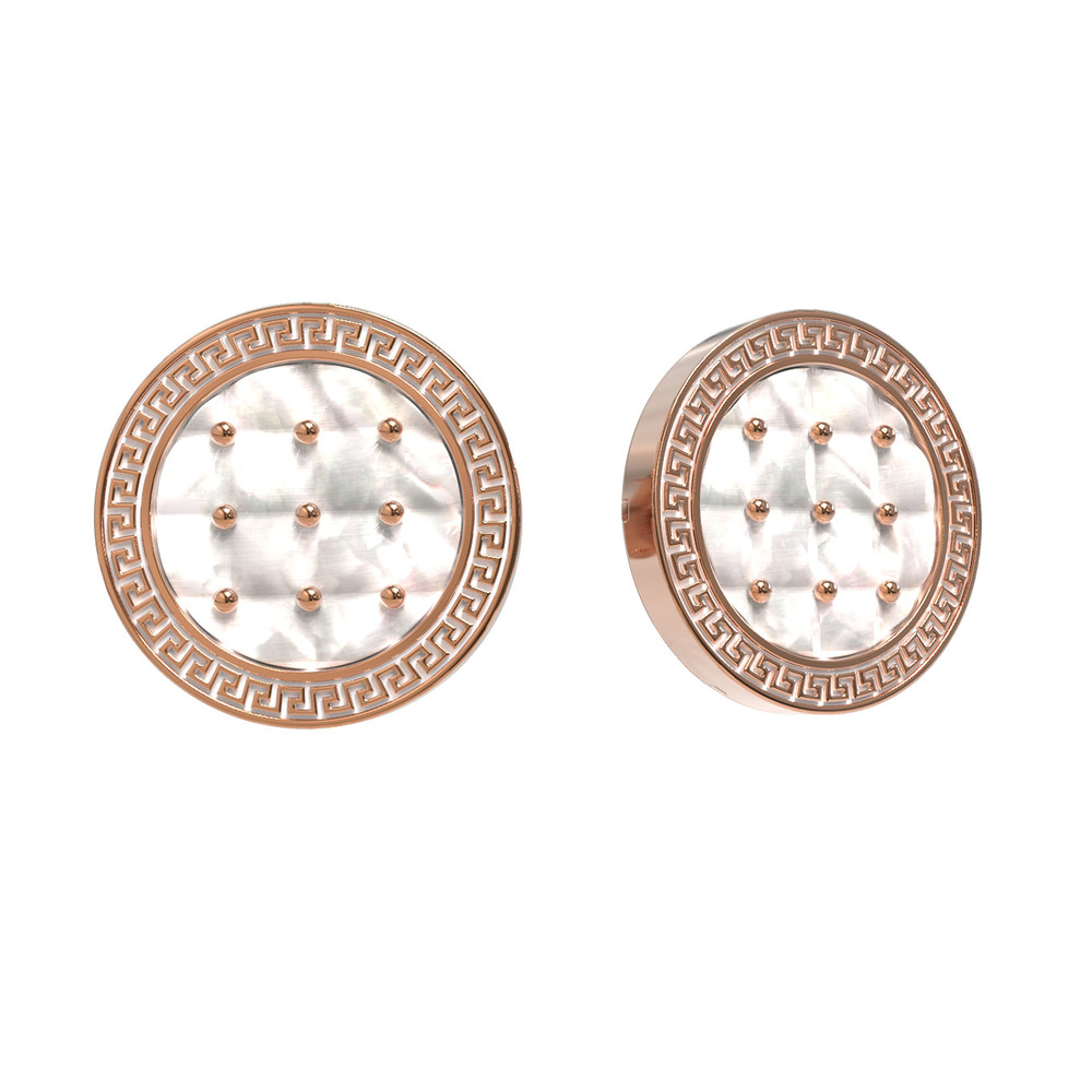 Серьги из золота c эмаль и перламутром