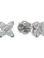 Серьги из белого золота 585 пробы c бриллиантами