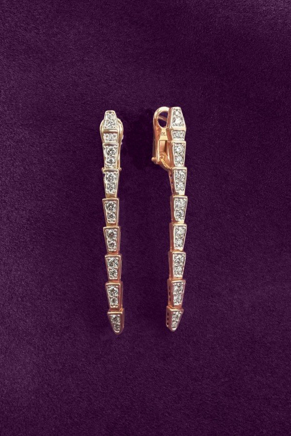 Серьги из золота 585 пробы c бриллиантами