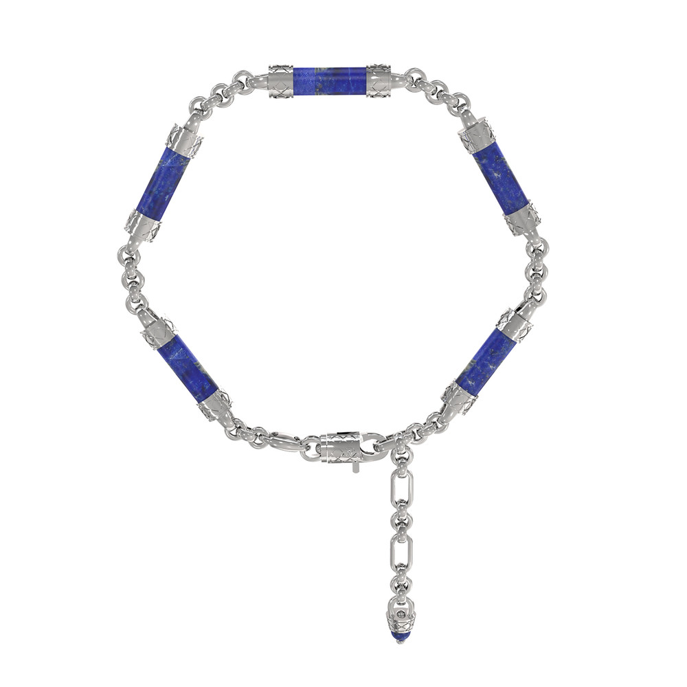 Браслет из белого золота c лазуритом