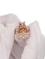 Кольцо из золота 585 пробы c эмалью и жемчугом