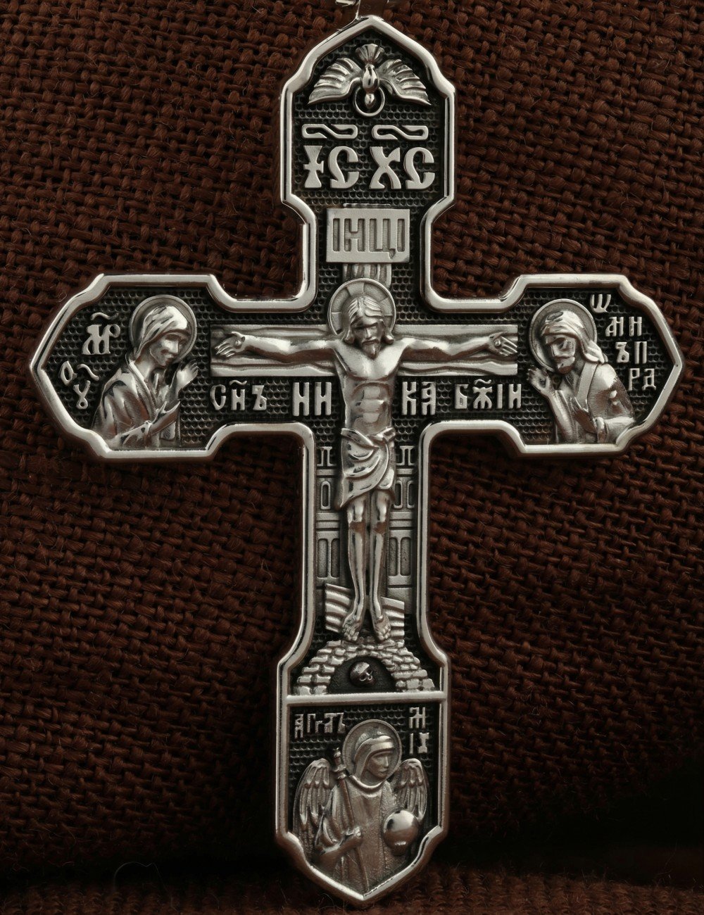 Крест из белого золота 585 пробы