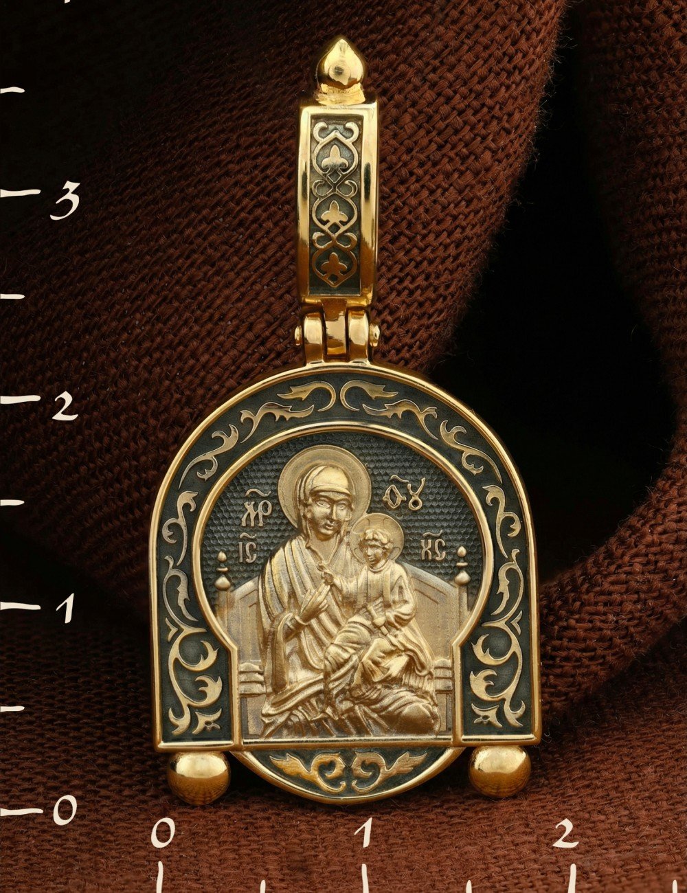Образок из лимонного золота 585 пробы