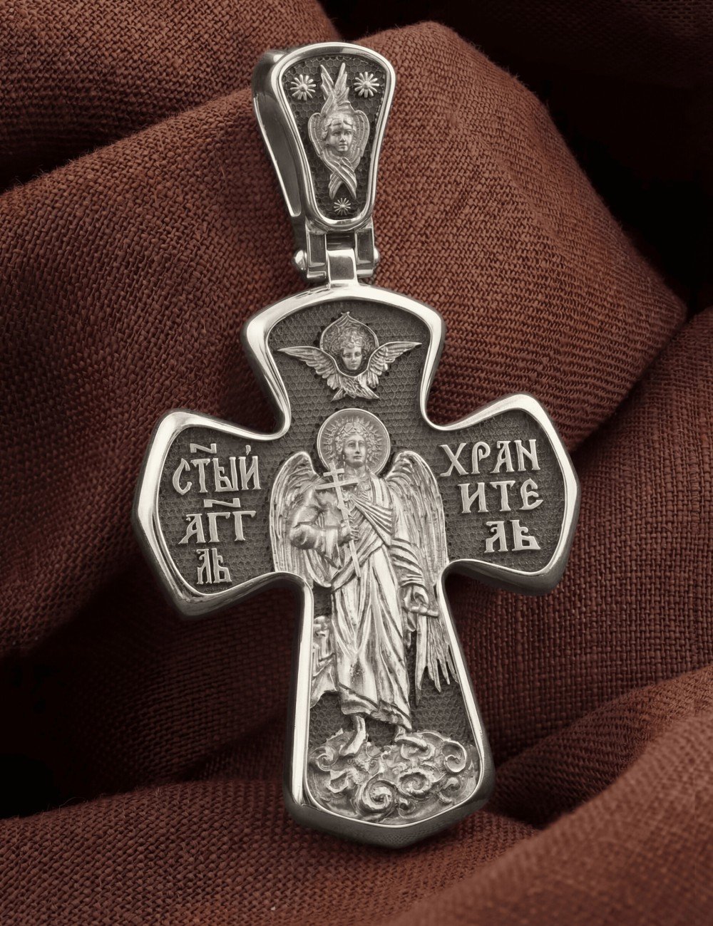 Крест из белого золота 585 пробы