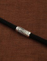 Гайтан из серебра 960 пробы c кожаным шнурком