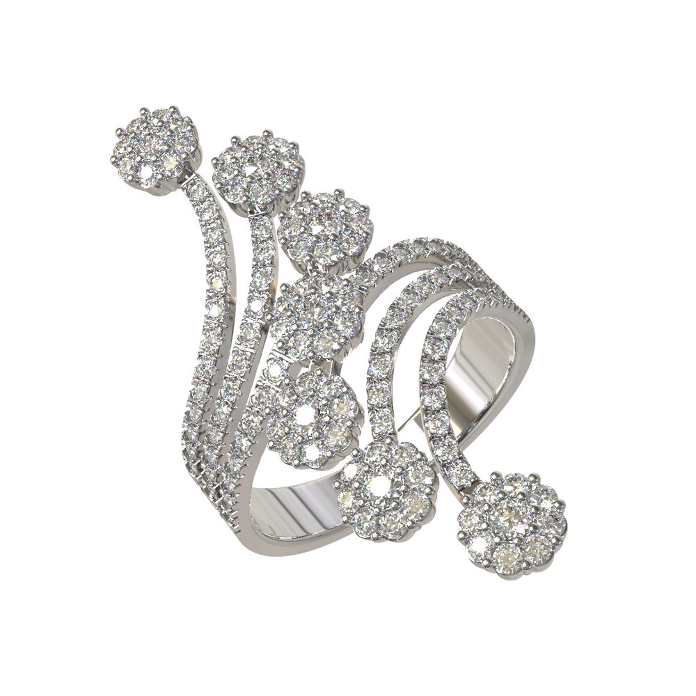 Кольцо из белого золота c бриллиантами