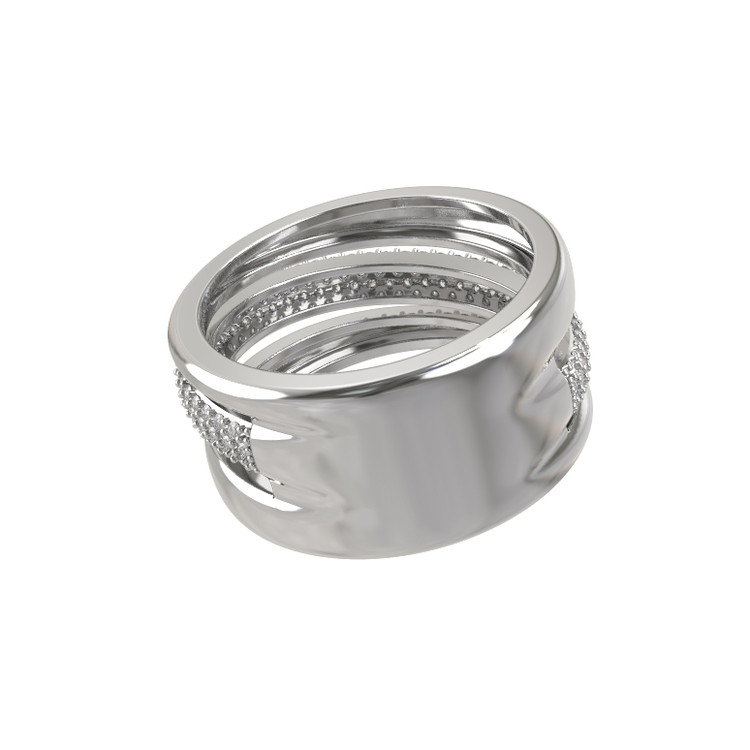 Кольцо из белого золота c бриллиантами