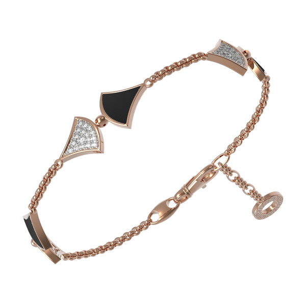 Браслет из золота c бриллиантами и ониксом