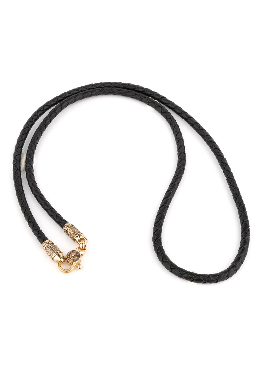 Шнурок кожаный из золота c кожаным шнурком