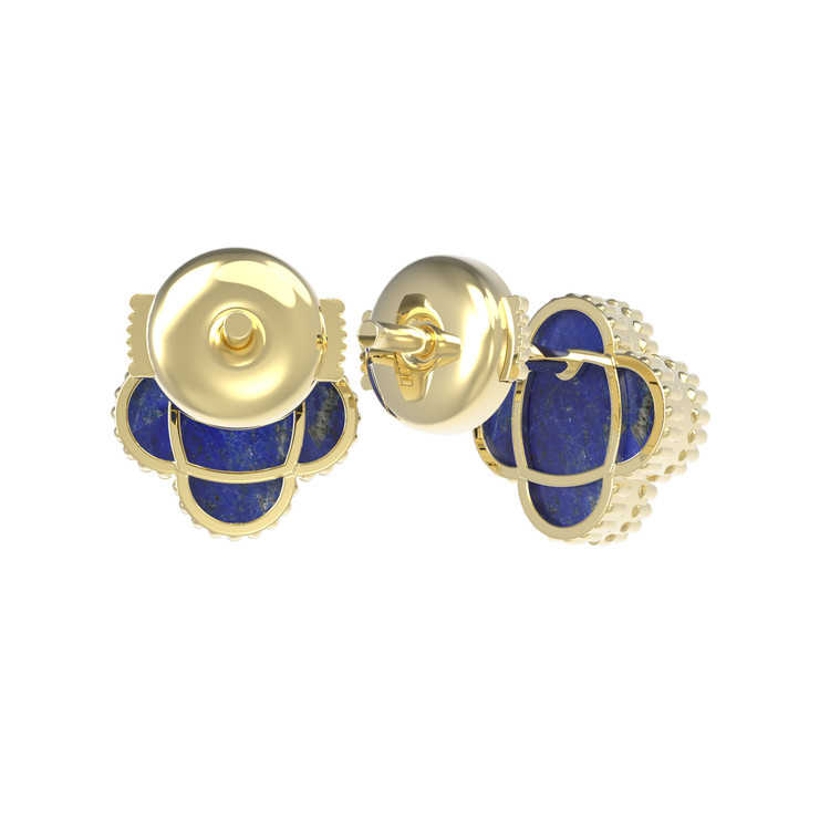 Серьги из лимонного золота c лазуритом