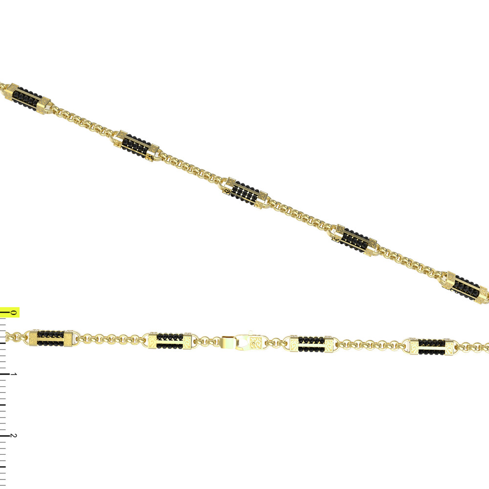 Цепь из лимонного золота c ониксом