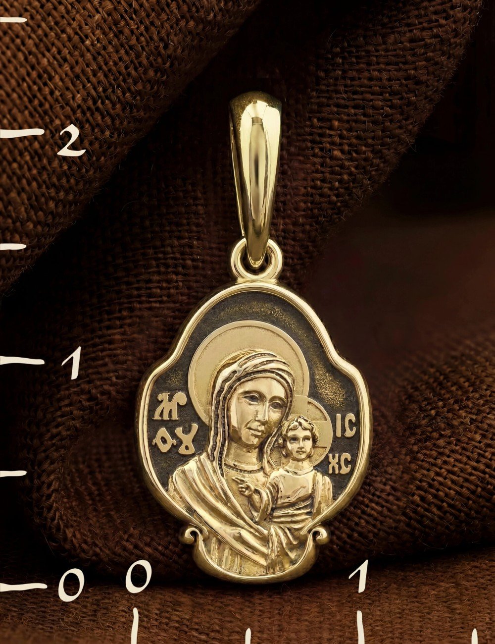 Образок из лимонного золота 585 пробы