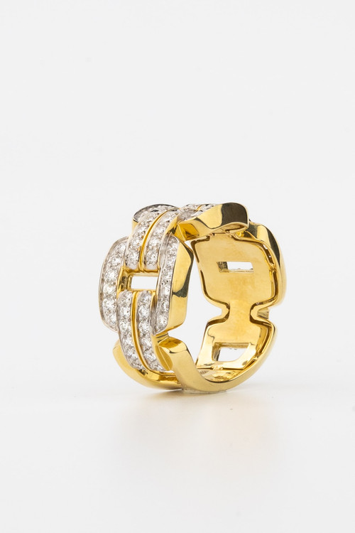 Кольцо из лимонного золота c бриллиантами