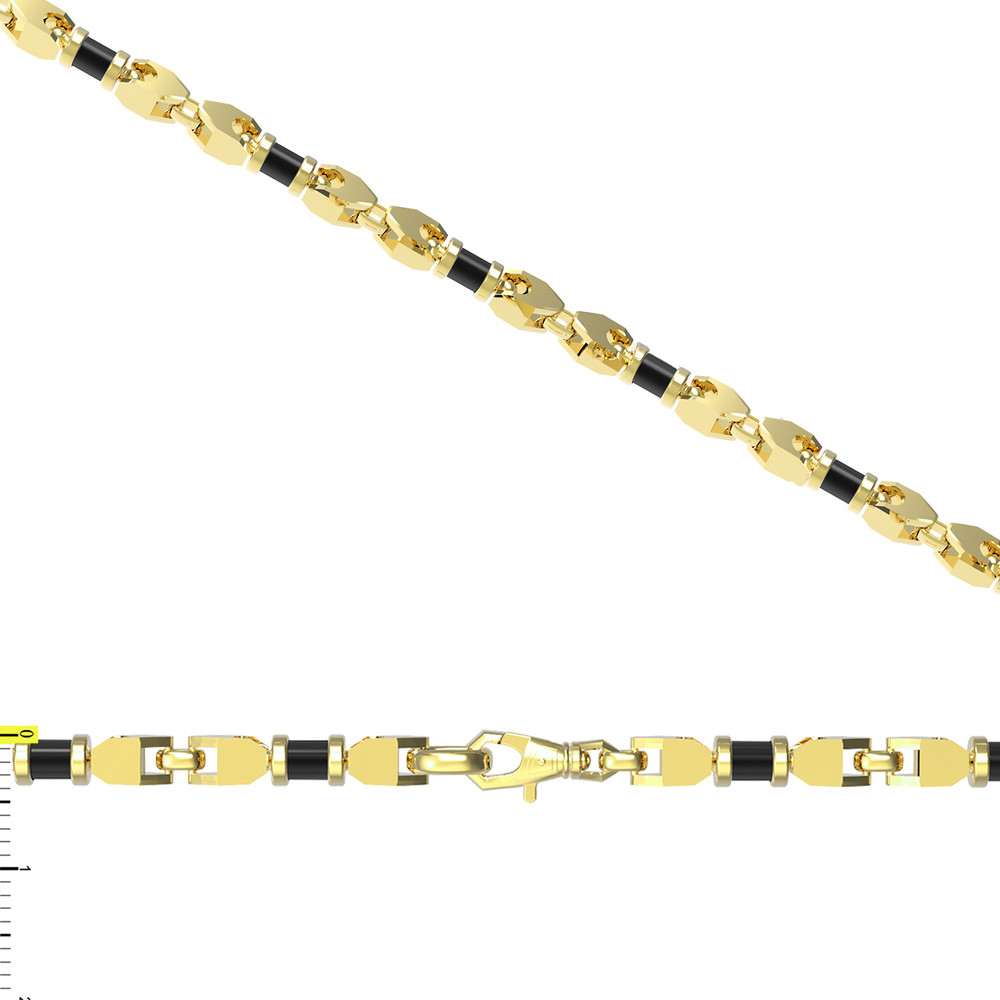 Цепь из лимонного золота c ониксом