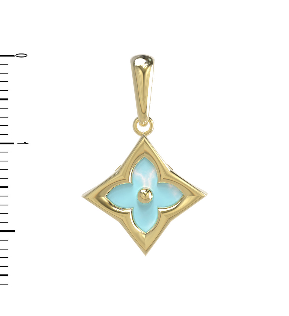 Подвеска из лимонного золота c бирюзой