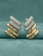 Серьги из лимонного золота 585 пробы c бриллиантами