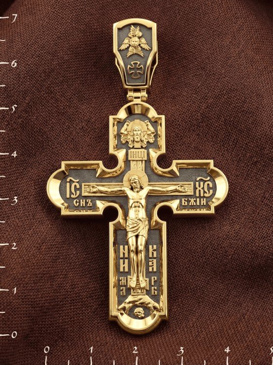 Крест из лимонного золота