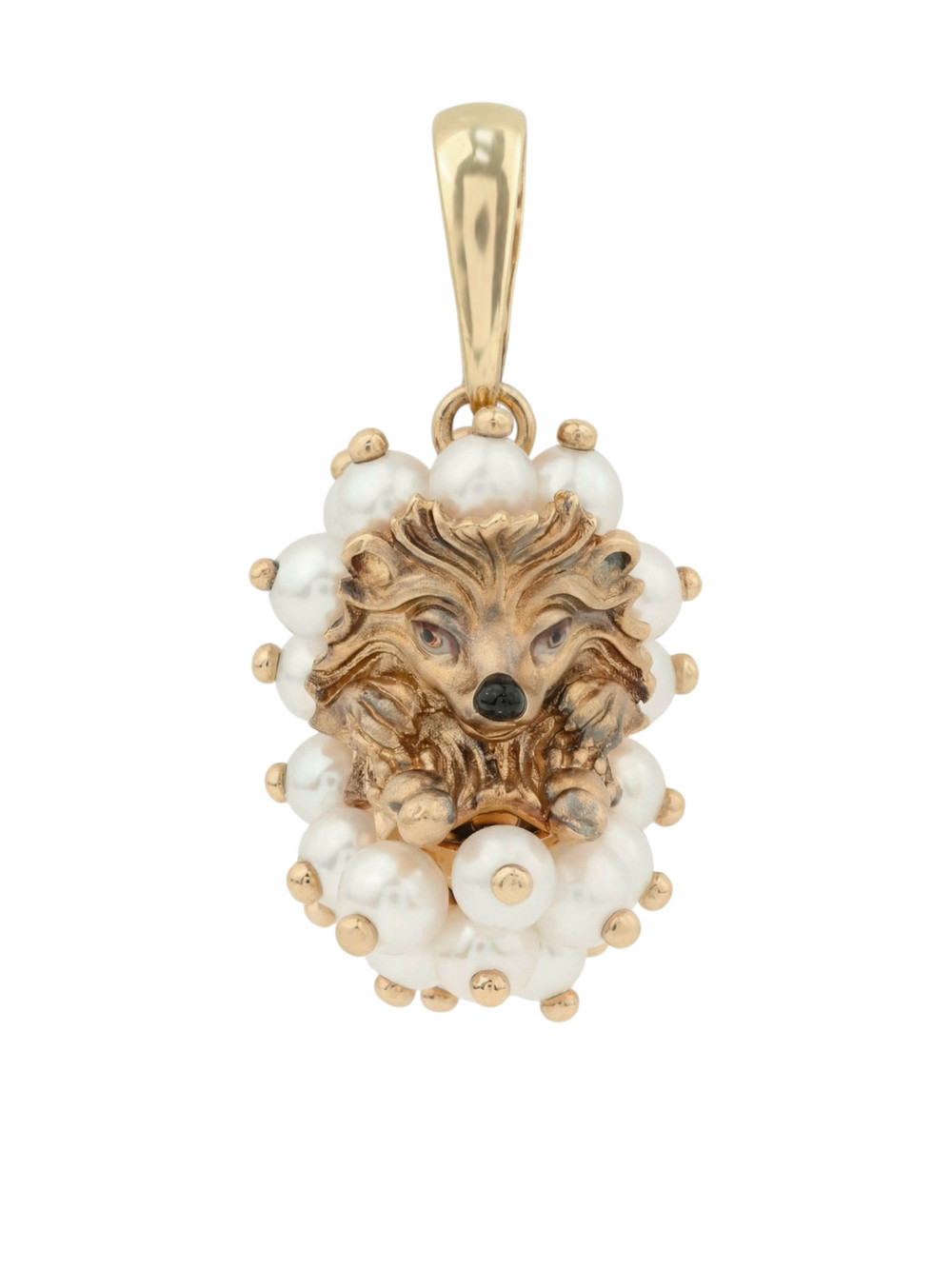 Подвеска из золота c эмаль и жемчугом